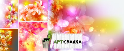 Векторные абстрактные цветочные композиции  | Vector abstract floral composition